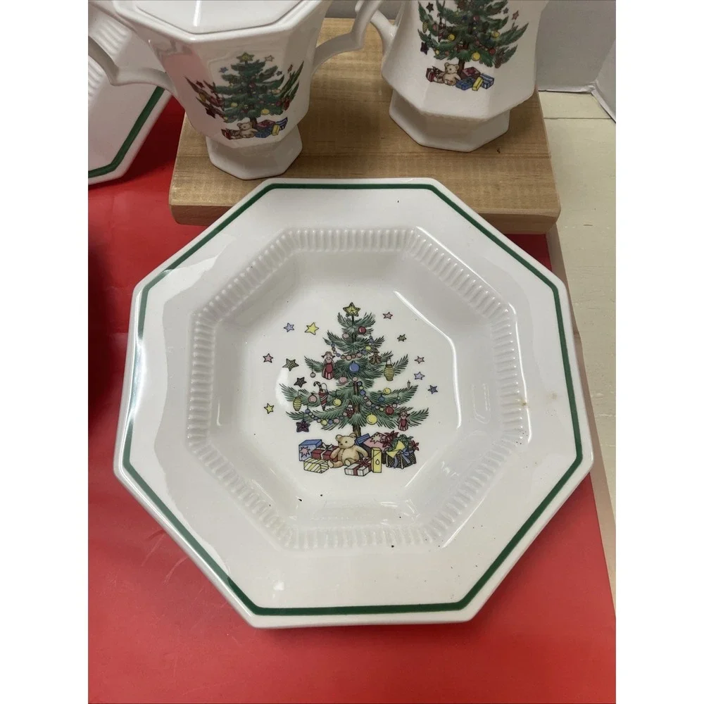 Nikko Christmastime 5pc Completer Set Oval Platter Vegetable Bowl Sugar Creamer